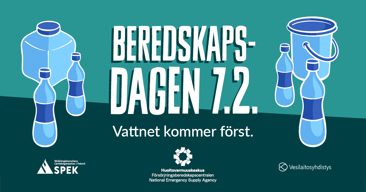 Beredskapsdagen 7.2. Vattnet kommer först.